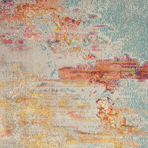 2' X 4' Sealife Abstract Power Loom Non Skid Area Rug